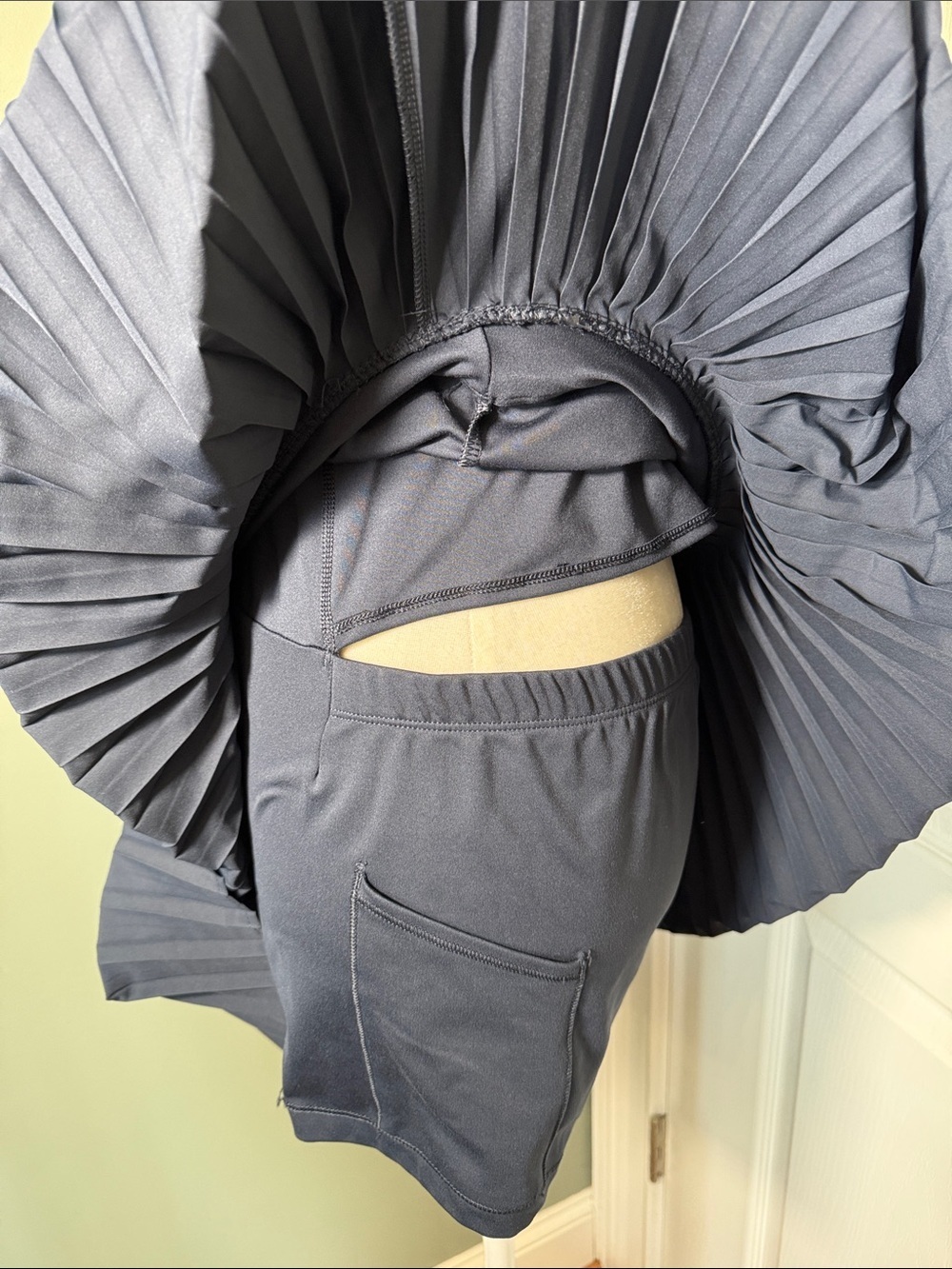 All In Motion Pleated Athletic Dress Built-In Rear access Shorts Navy Large - Picture 7 of 15